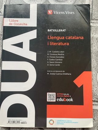 Libro texto Català primero de bachillerato