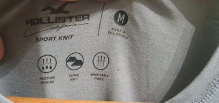 Camiseta Hollister Sport Knit Gris Talla M