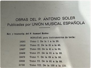 Sonatas para piano Antonio Soler (7 volúmenes)