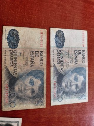 Billetes Antiuos España.. Francia.....