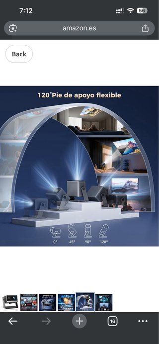 Proyector Ameela 30k Lumens WiFi Bluetooth
