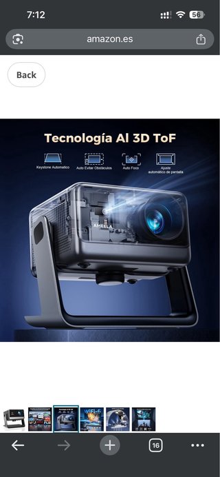 Proyector Ameela 30k Lumens WiFi Bluetooth