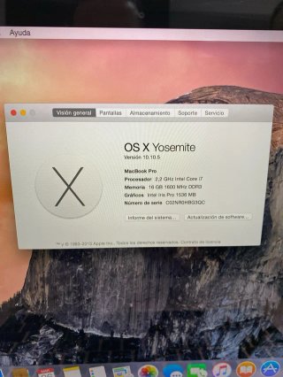 MacBook Pro 11,2 i7 16GB Ram 512GB 15″ Plata