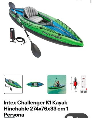 2 Kayak inflables Challenger con remo y bomba