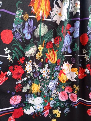 Vestido Vintage Estampado Floral Negro