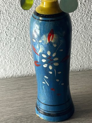 Statuetta Legno Dipinta a Mano Vintage