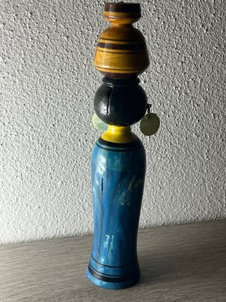 Statuetta Legno Dipinta a Mano Vintage
