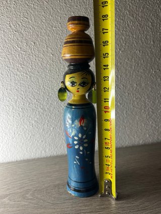 Statuetta Legno Dipinta a Mano Vintage