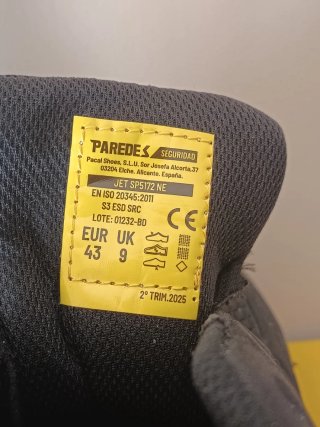 Zapatillas de seguridad Paredes Jet S3