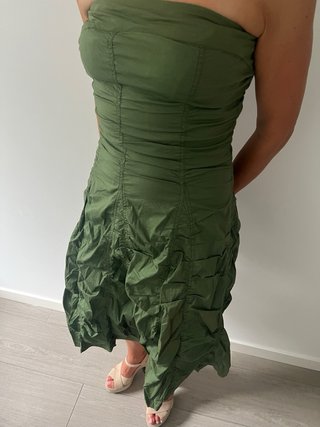 Vestido Adolfo Dominguez Talla 38 Verde Oliva