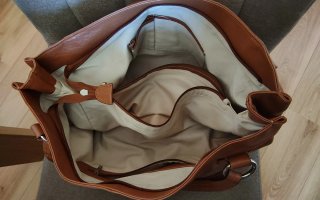 Bolso de piel camel