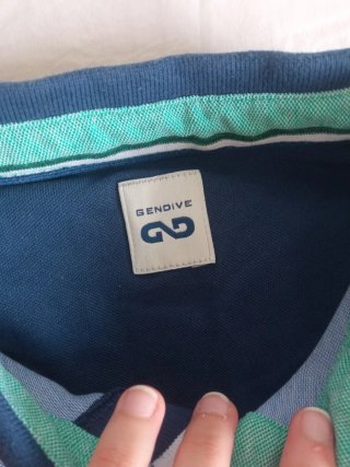 Polo Gendive Azul Claro cuello Azul Oscuro