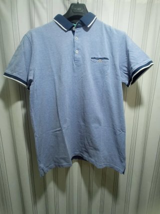 Polo Gendive Azul Claro cuello Azul Oscuro