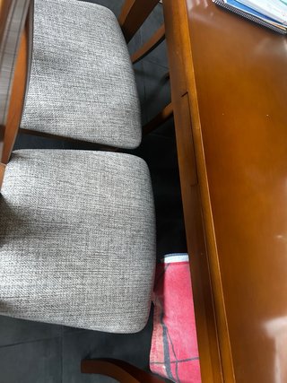 Mesa de salon madera maciza con 6 sillas