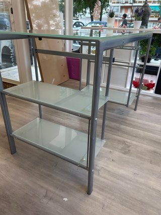 Mesa escritorio cristal y metal