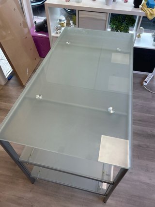 Mesa escritorio cristal y metal