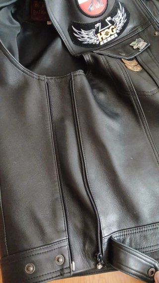 Chaleco de Piel Harley-Davidson Negro