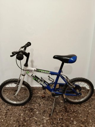 Bicicleta infantil Topbike 16 azul y blanca