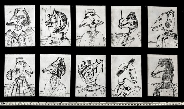 AFMolina. Personajes en tinta. 60x20