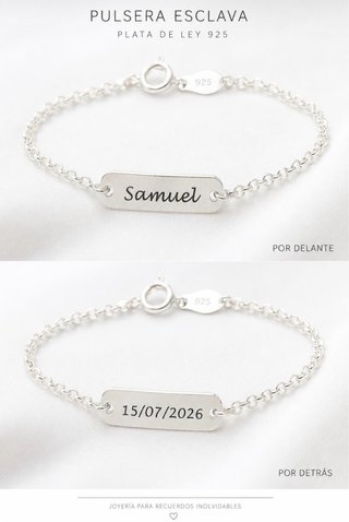 Pulsera Esclava Plata 925 Personalizada