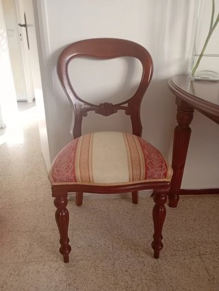 Mesa de comedor de caoba maciza y sillas