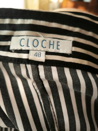 Blusa Cloche Talla 48 Rayas Blanco y Negro