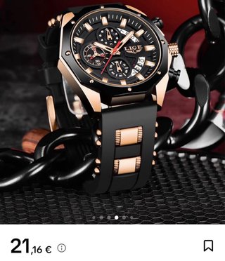 Reloj LIGE Azul y Dorado para Hombre