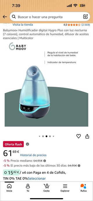 Babymoov Humidificador Hygro Plus Luz Nocturna