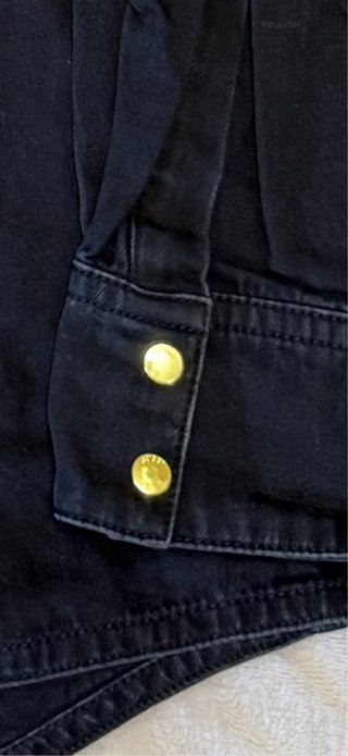 Camisa Gucci Negra con Detalles Verdes