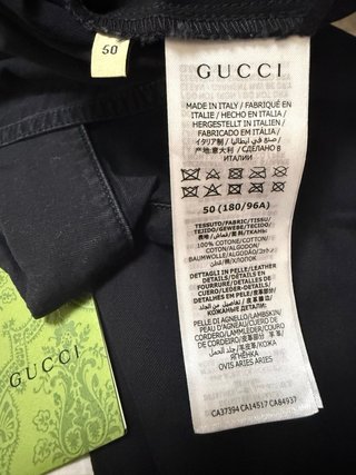 Camisa Gucci Negra con Detalles Verdes