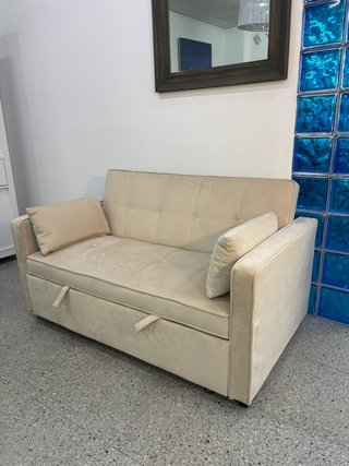 Sofá Cama Beige Tela