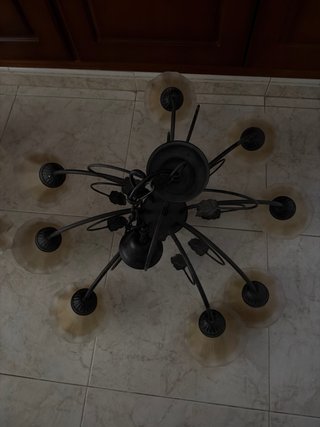 Lámparas de hierro forjado y cristal