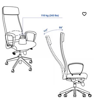Silla de escritorio IKEA MARKUS gris oscuro