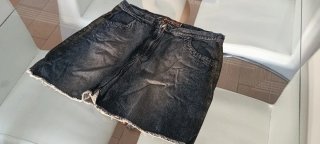 Falda vaquera Stradivarius azul/gris