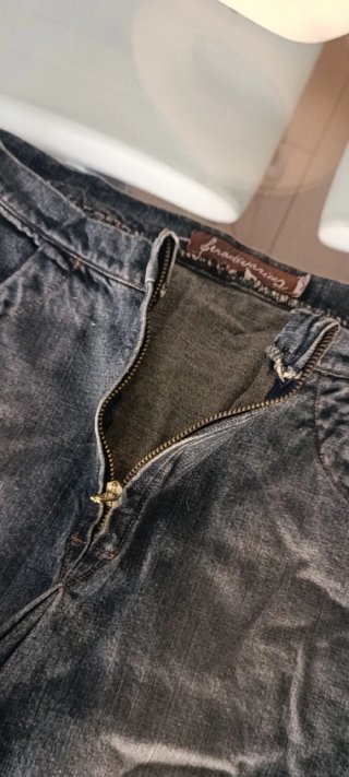 Falda vaquera Stradivarius azul/gris