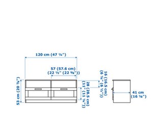 Mueble TV Ikea Blanco Cristal