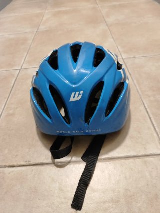 Casco bici infantil azul y blanco