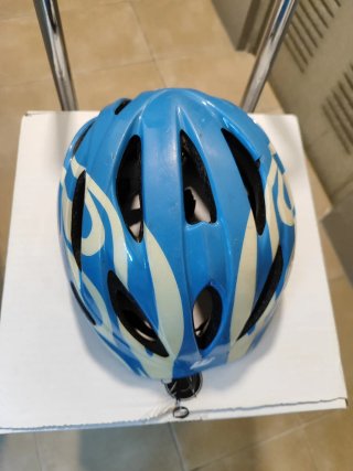 Casco bici infantil azul y blanco