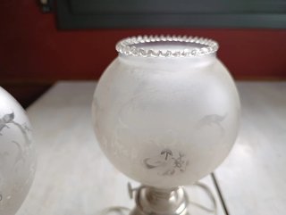 Lámparas de mesa vintage metal y cristal
