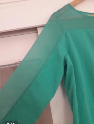 Blusa verde semitransparente manga larga