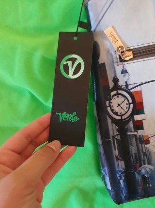 Bolso Verde Dibujo Ciudad Multicolor