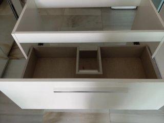 Mueble lavabo 2 cajones blanco 80x45x80