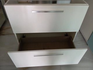 Mueble lavabo 2 cajones blanco 80x45x80
