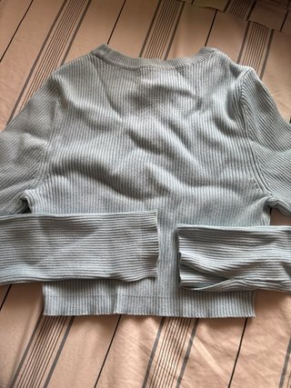 Pull and Bear Top Manga Larga Azul Talla S