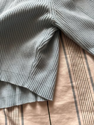Pull and Bear Top Manga Larga Azul Talla S