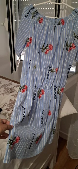 Vestido veraniego rayas rosas talla M, 9€
