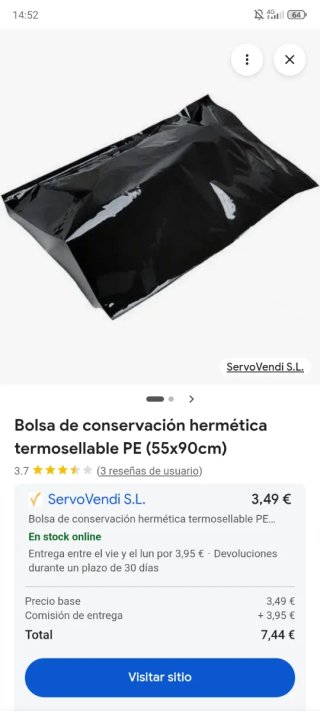 Bolsas de conservación herméticas (55x90cm)