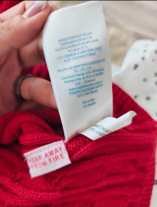 Vestido de punto Ralph Lauren rojo bebé 12 meses