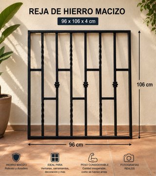Reja hierro macizo 106x96 cm – Ventana Decoración