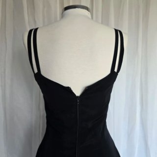 Vestido negro tirantes vintage auténtico